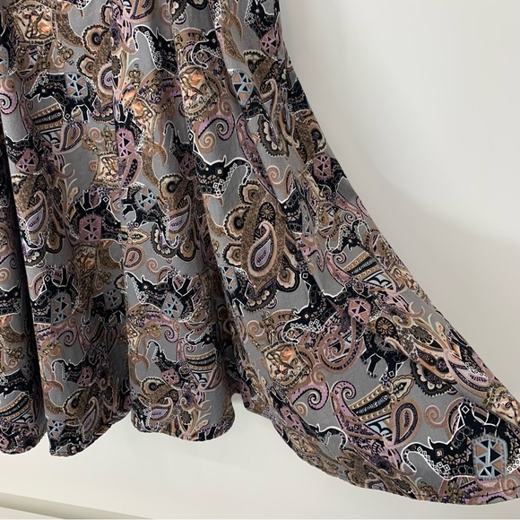 Vintage Heart & Roses Elephant Paisley Abstract Print Sleeveless Swing Dress - Picture 7 of 16